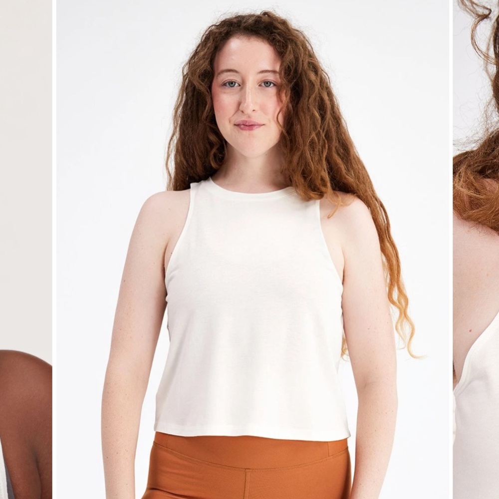 girlfriend collective florence tank in white